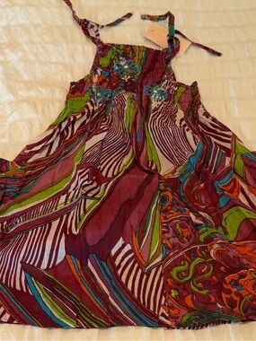Raj Kids Boho Floral Sundress 1-2Y Colorful Cotton Summer Dress